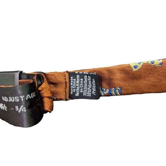 Countess Mara Bow Tie Theme Bow Tie Orange Silk Blend Adjustable New with Tags - Picture 7 of 8